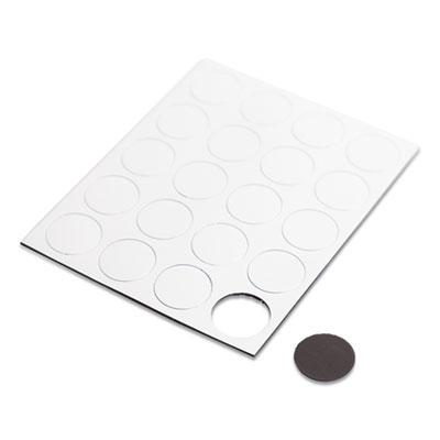 View larger image of Heavy-Duty Board Magnets, Circles, White, 0.75" Diameter, 20/Pack