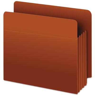 View larger image of Heavy-Duty End Tab File Pockets, 3.5" Expansion, Letter Size, Red Fiber, 10/Box