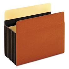 Heavy-Duty File Pockets, 7" Expansion, Letter Size, Redrope, 5/Box