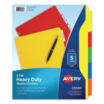 View larger image of Heavy-Duty Plastic Dividers with Multicolor Tabs and White Labels , 5-Tab, 11 x 8.5, Assorted, 1 Set