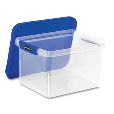 View larger image of Heavy Duty Plastic File Storage, Letter/Legal Files, 14" x 17.38" x 10.5", Clear/Blue, 2/Pack