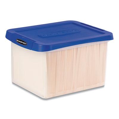 View larger image of Heavy Duty Plastic File Storage, Letter/Legal Files, 14" x 17.38" x 10.5", Clear/Blue