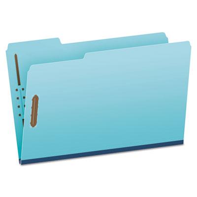 View larger image of Heavy-Duty Pressboard Folders with Embossed Fasteners, 1/3-Cut Tabs, 1" Expansion, 2 Fasteners, Legal Size, Blue, 25/Box
