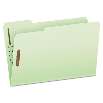 View larger image of Heavy-Duty Pressboard Folders with Embossed Fasteners, 1/3-Cut Tabs, 3" Expansion, 2 Fasteners, Legal Size, Green, 25/Box