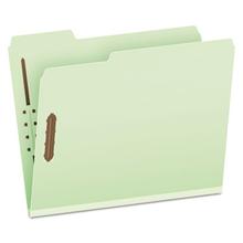Heavy-Duty Pressboard Folders with Embossed Fasteners, 1/3-Cut Tabs, 2" Expansion, 2 Fasteners, Letter Size, Green, 25/Box