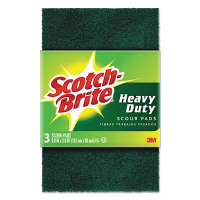 View larger image of Heavy-Duty Scour Pad, 3.8w x 6"L, Green, 3/Pack, 10 Packs/Carton