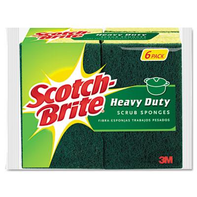 View larger image of Heavy-Duty Scrub Sponge, 4 1/2" x 2 7/10" x 3/5", Green/Yellow, 6/Pack
