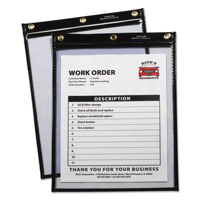 View larger image of Heavy-Duty Super Heavyweight Plus Stitched Shop Ticket Holders, Clear/Black, 9 X 12, 15/Box