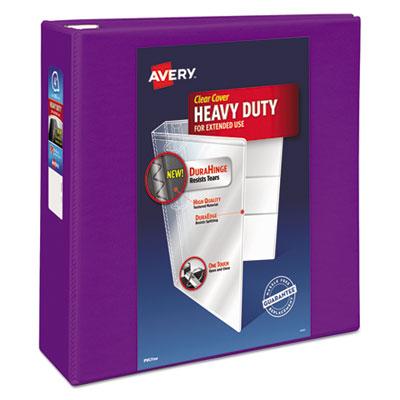 View larger image of Heavy-Duty View Binder with DuraHinge and Locking One Touch EZD Rings, 3 Rings, 4" Capacity, 11 x 8.5, Purple