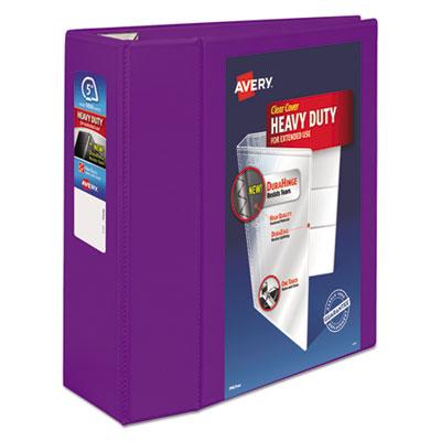 View larger image of Heavy-Duty View Binder with DuraHinge and Locking One Touch EZD Rings, 3 Rings, 5" Capacity, 11 x 8.5, Purple