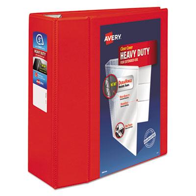 View larger image of Heavy-Duty View Binder with DuraHinge and Locking One Touch EZD Rings, 3 Rings, 5" Capacity, 11 x 8.5, Red