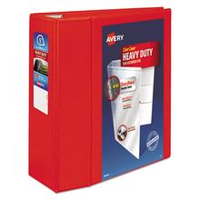 Heavy-Duty View Binder with DuraHinge and Locking One Touch EZD Rings, 3 Rings, 5" Capacity, 11 x 8.5, Red