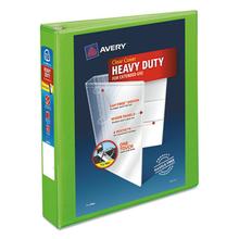 Heavy-Duty View Binder with DuraHinge and One Touch EZD Rings, 3 Rings, 1.5" Capacity, 11 x 8.5, Chartreuse