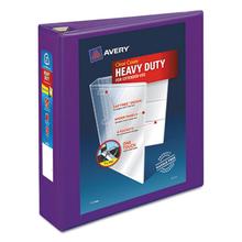 Heavy-Duty View Binder with DuraHinge and One Touch EZD Rings, 3 Rings, 2" Capacity, 11 x 8.5, Purple