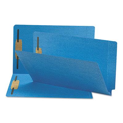 View larger image of Heavyweight Colored End Tab Fastener Folders, 0.75" Expansion, 2 Fasteners, Legal Size, Blue Exterior, 50/Box