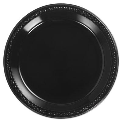 View larger image of Heavyweight Plastic Plates, 10 1/4 Inches, Black, Round