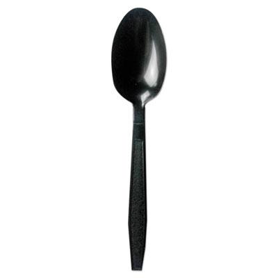 View larger image of Heavyweight Polypropylene Cutlery, Teaspoon, Black, 1000/carton
