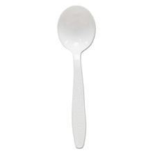 Guildware Extra Heavyweight Plastic Cutlery, Soup Spoons, White, 1,000/Carton