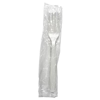 View larger image of Heavyweight Wrapped Polypropylene Cutlery, Fork, White, 1,000/Carton