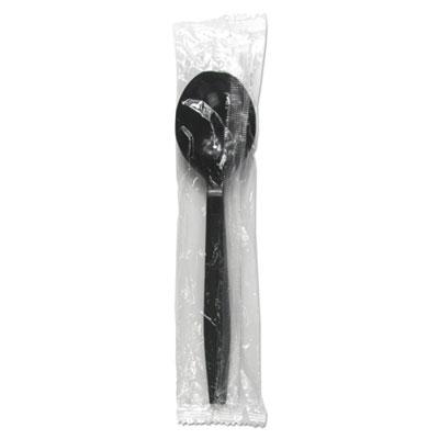 View larger image of Heavyweight Wrapped Polypropylene Cutlery, Soup Spoon, Black, 1,000/carton