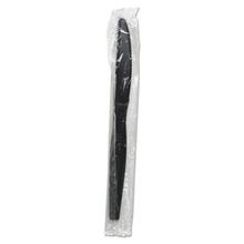Heavyweight Wrapped Polystyrene Cutlery, Knife, Black, 1,000/Carton