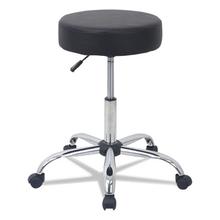 Height Adjustable Lab Stool, 24.38" Seat Height, Supports up to 275 lbs., Black Seat/Black Back, Chrome Base