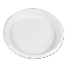Hi-Impact Plastic Dinnerware, Plate, 10" Dia, White, 500/carton