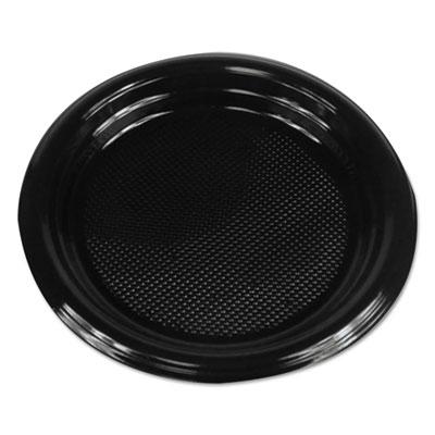 View larger image of Hi-Impact Plastic Dinnerware, Plate, 6" Diameter, Black, 1000/Carton