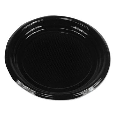 View larger image of Hi-Impact Plastic Dinnerware, Plate, 9" Diameter, Black, 500/Carton