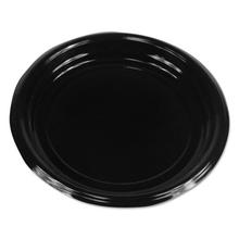 Hi-Impact Plastic Dinnerware, Plate, 9" Diameter, Black, 500/Carton