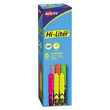 HI-LITER Pen-Style Highlighters, Chisel Tip, Assorted Colors, 6/Set