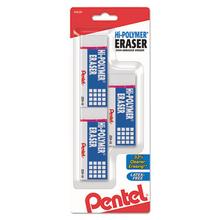 Hi-Polymer Eraser, Rectangular, Medium, White, Latex-Free Hi-Polymer, 3/Pack