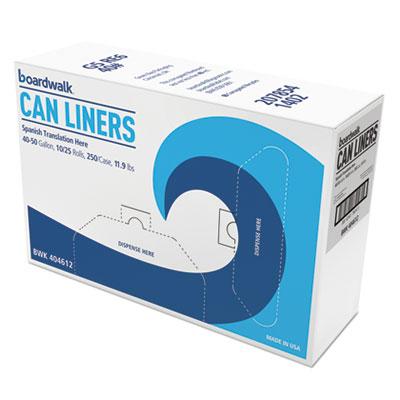 View larger image of High-Density Can Liners, 45 gal, 10 mic, 40" x 46", Natural, 25 Bags/Roll, 10 Rolls/Carton