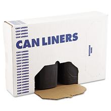 High-Density Can Liners, 60 gal, 14 mic, 38" x 58", Black, 25 Bags/Roll, 8 Rolls/Carton