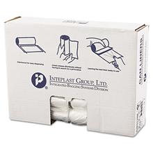 High-Density Interleaved Commercial Can Liners, 30 gal, 10 mic, 30" x 37", Clear, 25 Bags/Roll, 20 Rolls/Carton