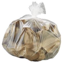 High-Density Interleaved Commercial Can Liners, 30 gal, 8 mic, 30" x 37", Clear, 25 Bags/Roll, 20 Rolls/Carton