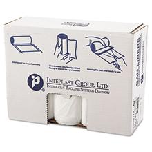 High-Density Interleaved Commercial Can Liners, 45 gal, 17 mic, 40" x 48", Clear, 25 Bags/Roll, 10 Rolls/Carton