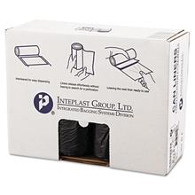 High-Density Interleaved Commercial Can Liners, 45 gal, 22 mic, 40" x 48", Black, 25 Bags/Roll, 6 Rolls/Carton