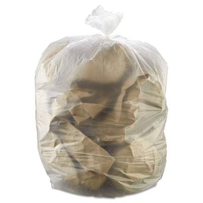 View larger image of High-Density Commercial Can Liners, 55 gal, 17 mic, 36" x 60", Clear, 25 Bags/Roll, 8 Interleaved Rolls/Carton