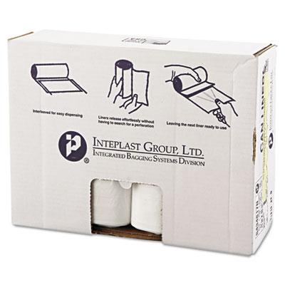 View larger image of High-Density Commercial Can Liners, 60 gal, 17 mic, 43" x 48", Clear, 25 Bags/Roll, 8 Interleaved Rolls/Carton