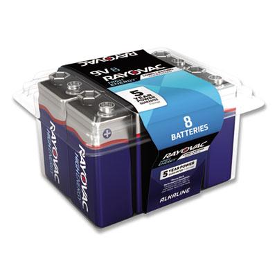View larger image of High Energy Premium Alkaline 9V Batteries, 8/Pack