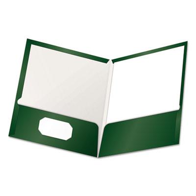 View larger image of High Gloss Laminated Paperboard Folder, 100-Sheet Capacity, 11 X 8.5, Green, 25/box
