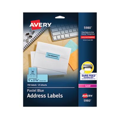 View larger image of High-Visibility Permanent Laser ID Labels, 1 x 2.63, Pastel Blue, 750/Pack