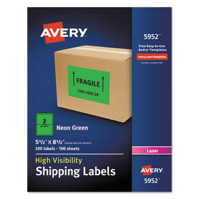 View larger image of High-Visibility Permanent Laser ID Labels, 5.5 x 8.5, Neon Green, 200/Box