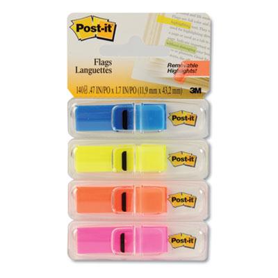 View larger image of Highlighting Page Flags, 4 Bright Colors, 0.5 x 1.75, 35/Color, 4 Dispensers/Pack