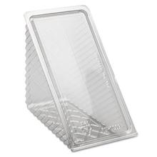 Plastic Hinged Lid Sandwich Container, 3.25 x 6.5 x 3, Clear, 85/Pack, 3 Packs/Carton