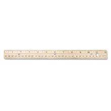 Hole Punched Wood Ruler English and Metric With Metal Edge, 12"