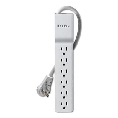 View larger image of Home/Office Surge Protector w/Rotating Plug, 6 Outlets, 6 ft Cord, 720J, White