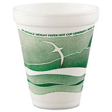 Horizon Hot/Cold Foam Drinking Cups, 12oz, Green/White, 25/Bag, 40 Bags/Carton