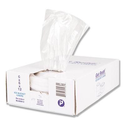 View larger image of Ice Bucket Liner Bags, 3 qt, 0.5 mil, 6" x 12", Clear, 1,000/Carton